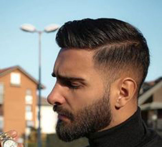 مدل موی کلاسیک کوتاه با خط ریش تمیز